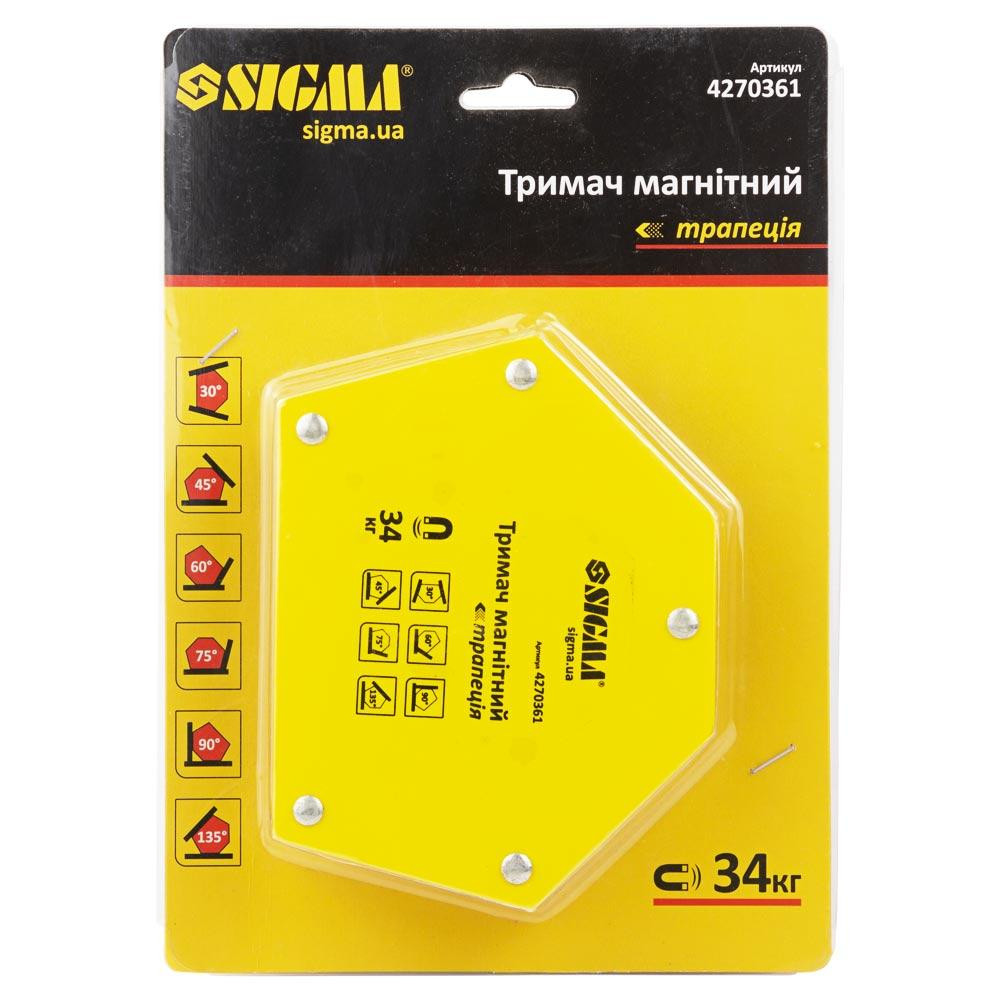 Магнит для сварки трапеция 34кг 105×65×65×45мм (30,45,60,75,90,135°) SIGMA (4270361) Киев - изображение 5
