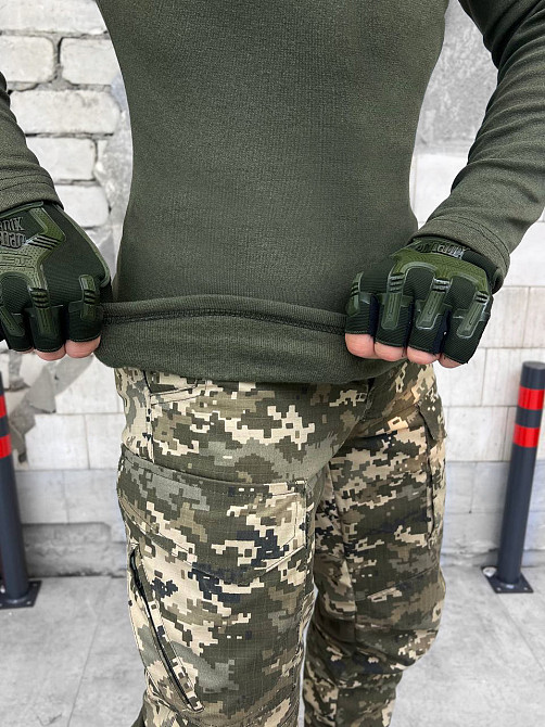 Гольф чоловічої оливи під горло хакі теплий із начосом ЗСУ Одеса - фото 2