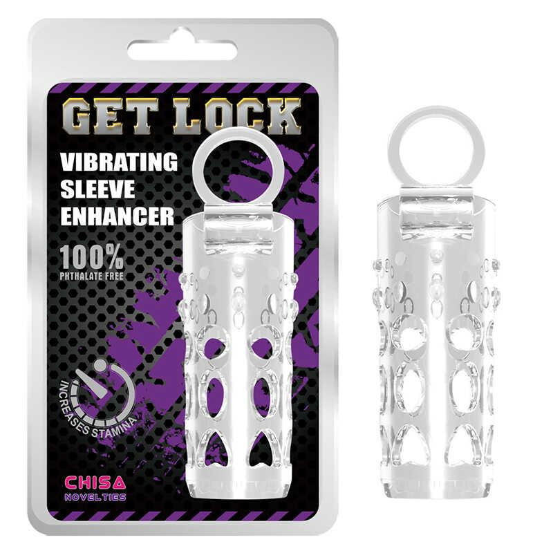 Насадка на член рельефная Chisa Get Lock с кольцом на мошонку и местом для вибропули, прозрачная Sex Aura Киев - изображение 1