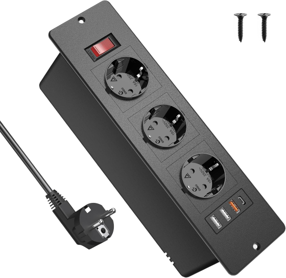 Вбудована розетка HANNELORE 3розетки + 1Type C (PD20W) + 3*USB-A Луцьк