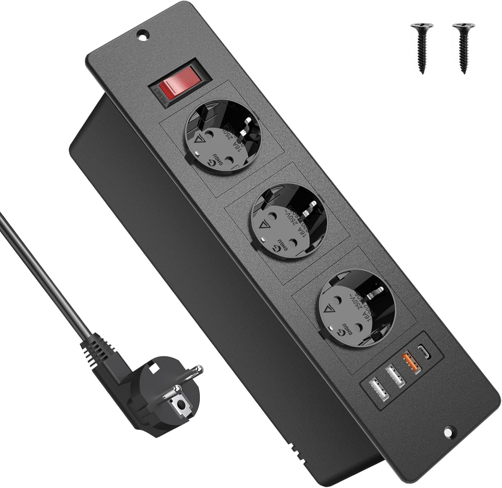 Вбудована розетка HANNELORE 3розетки + 1Type C (PD20W) + 3*USB-A Луцк - изображение 1