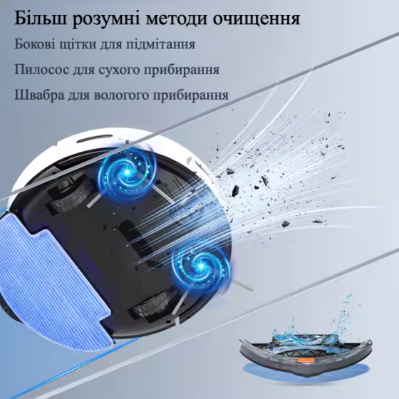 Робот-пилосос миючий TUYA D3 з вбудованим штучним інтелектом - білий Киев