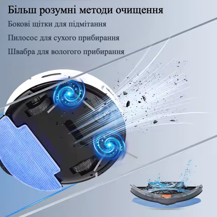 Робот-пилосос миючий TUYA D3 з вбудованим штучним інтелектом - білий Киев - изображение 6