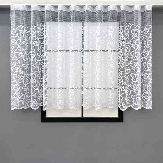 Короткая тюль, высотой 1,2м, жаккард цвет белый 795т Киев