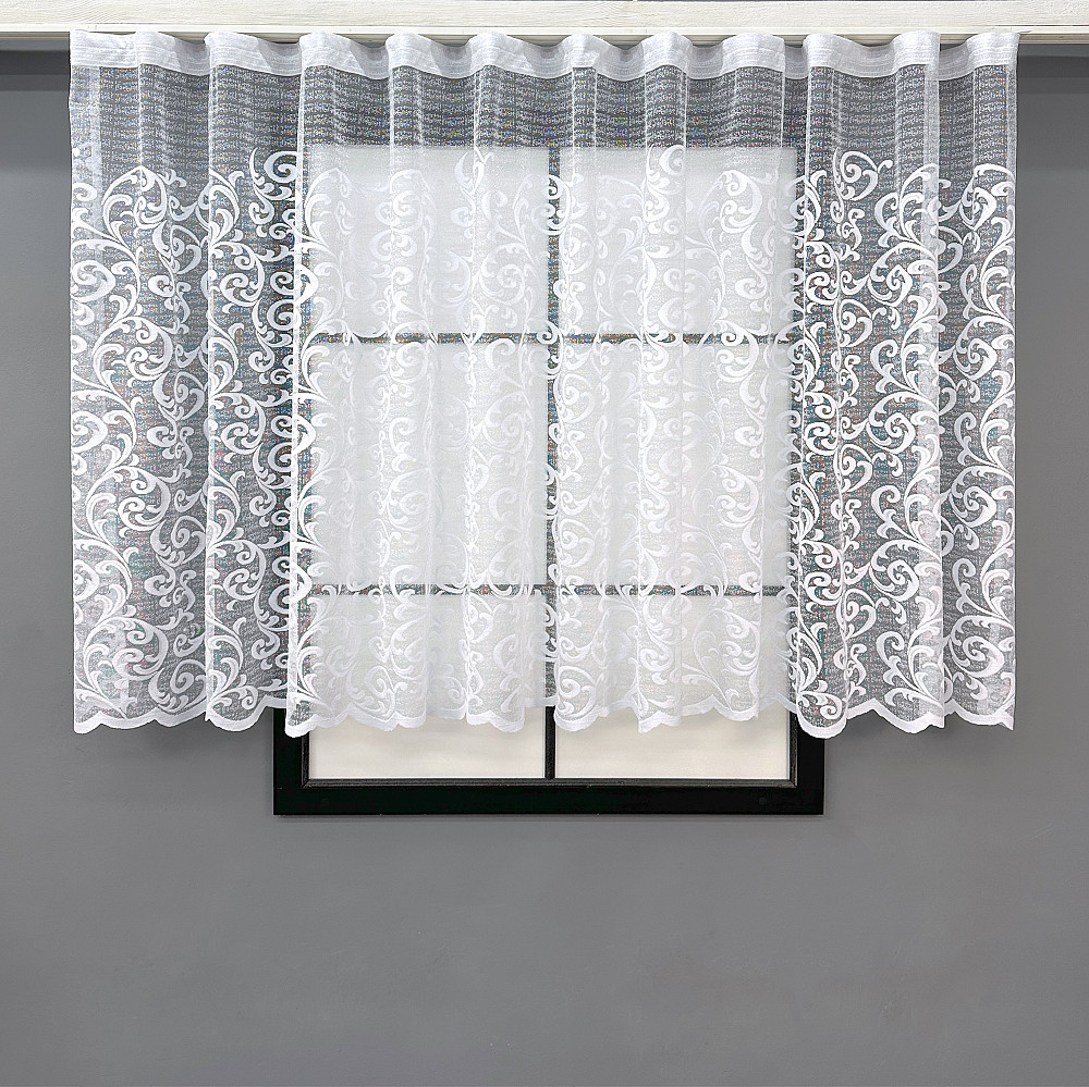 Короткая тюль, высотой 1,2м, жаккард цвет белый 795т Киев - изображение 1