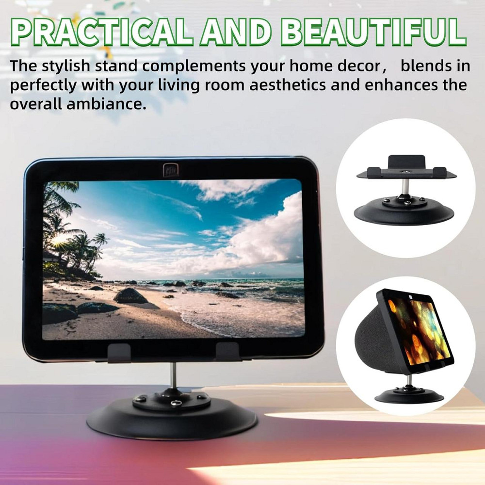 Металевий настільний тримач підставка для Echo Show 8 (3-го покоління)з обертанням 360°, регулюванням кута нахилу ±50° чорний Київ - фото 4