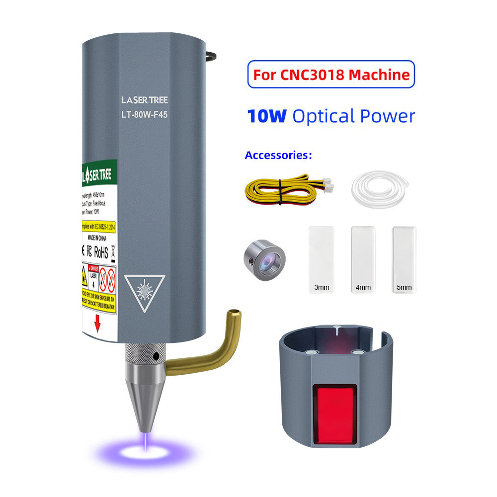 Мощный лазер с подачей воздуха 80 Вт 450 нм для CNC3018 PRO, модуль LT-80W-F45, гравировка резка Киев - изображение 2