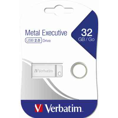 USB флеш накопичувач Verbatim 32GB Metal Executive Silver USB 2.0 (98749) Вінниця