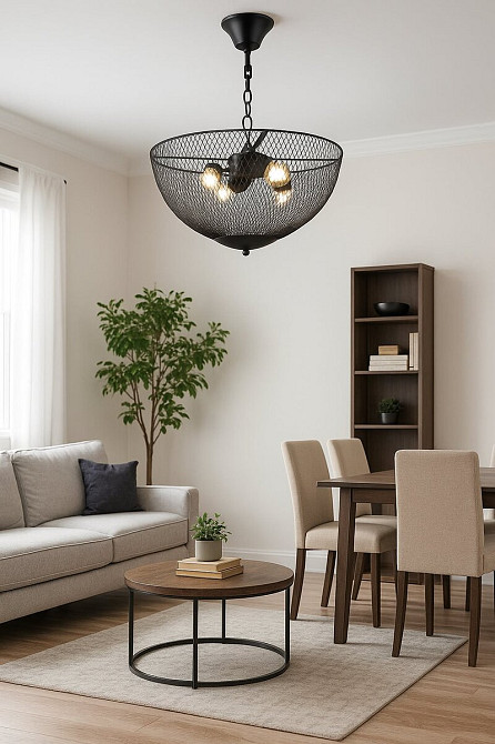 SIRIUS Люстра підвісна в стилі лофт металева Sirius B S2474/4 BK чорна Коломия - фото 8