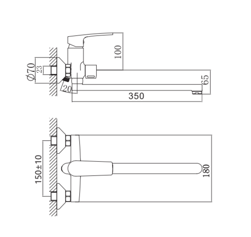 Змішувач для ванни Haiba Troya 006 Euro (HB9660) ( 11796 ) Харків - фото 9