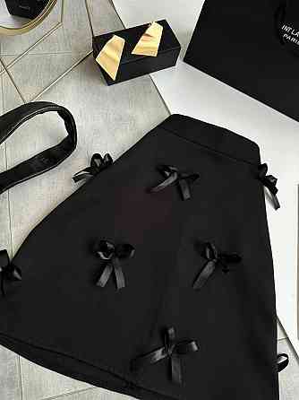 Женская трендовая юбка с бантиками костюмка Одесса