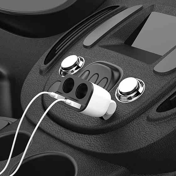 Автомобільний зарядний пристрій HOCO Z28 Power ocean cigarette lighter in-car charger with digital display White Киев