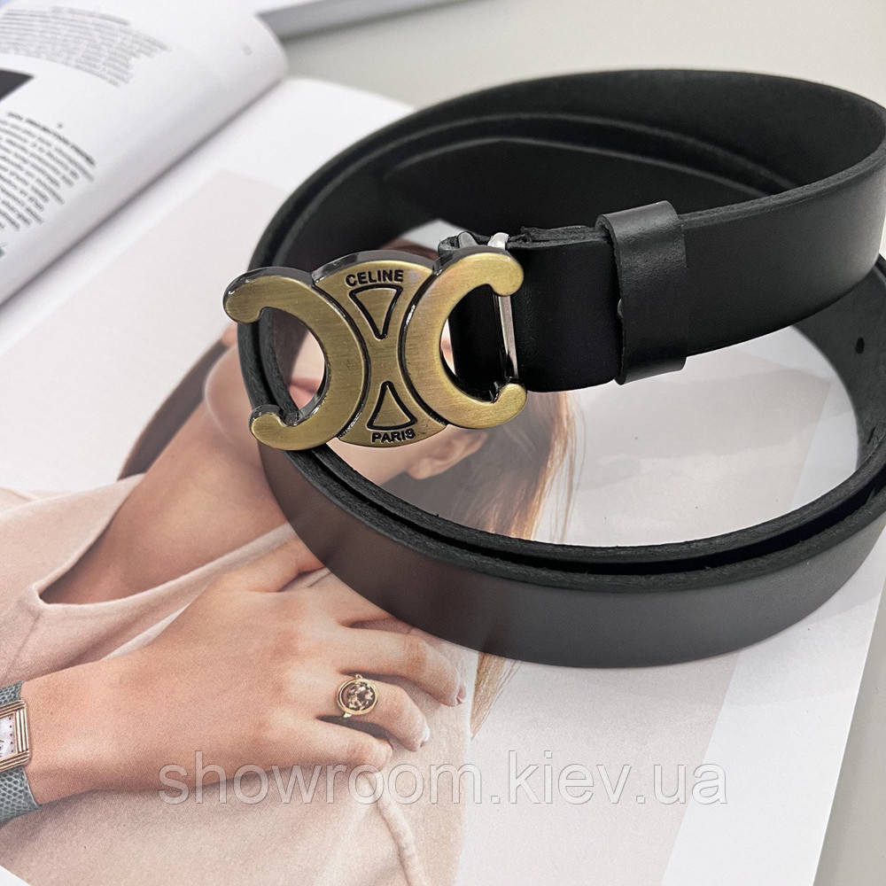 Женский кожаный ремень Celine gold (3 cм) Киев - изображение 4