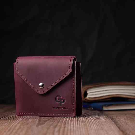 Модний жіночий гаманець із матової натуральної шкіри GRANDE PELLE 16805 Бордовий Київ
