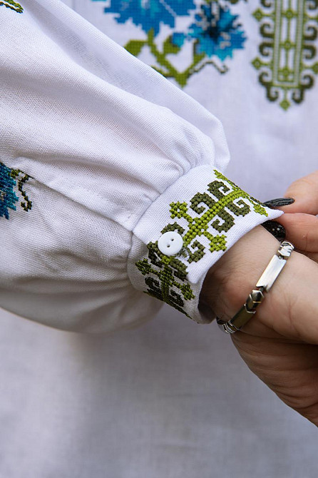 Вишиванка жіноча лляна, білий топ Київ - фото 4