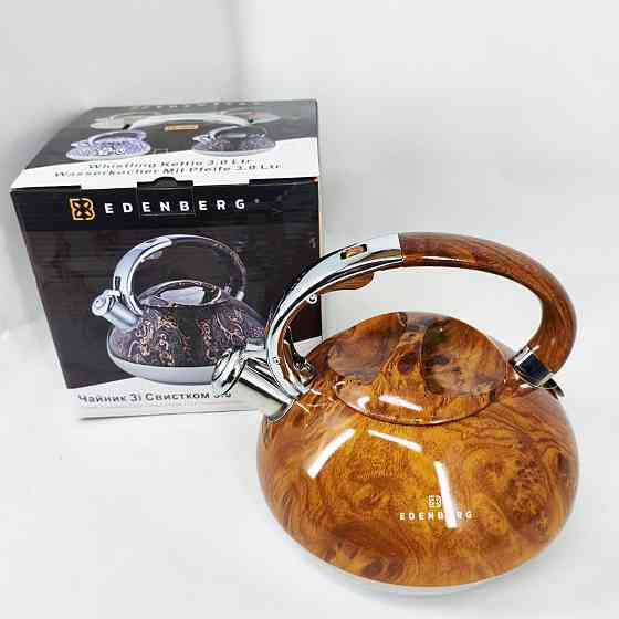 Чайник газовый нержавейка Edenberg, Чайник металлический со свистком Качественный металлический TW-11 Львов