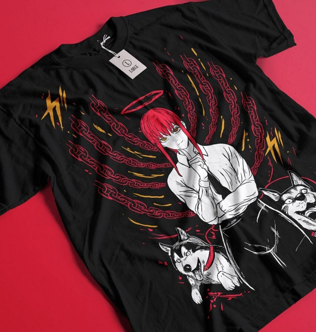 Футболка для мальчика аниме Человек-бензопила оверсайз (рост от 165 до 180 ) Черний AnimeJ0915m Днепр - изображение 2