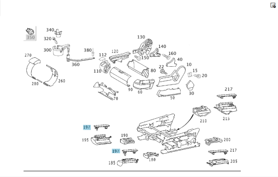 Mercedes-Benz  A2209192420 9B51 Кришка кріплення санки сидіння передня колір антрацит S-class short W220 S-class long V220 Одеса