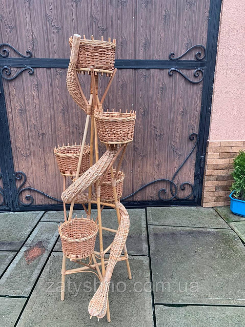 Підставка для квітів плетена на 5 вазонів Київ - фото 7