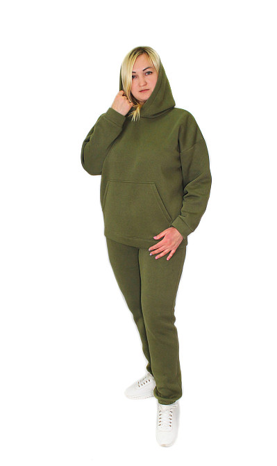 Теплый женский костюм на флисе батал Хаки 2XL/3XL Харьков - изображение 3