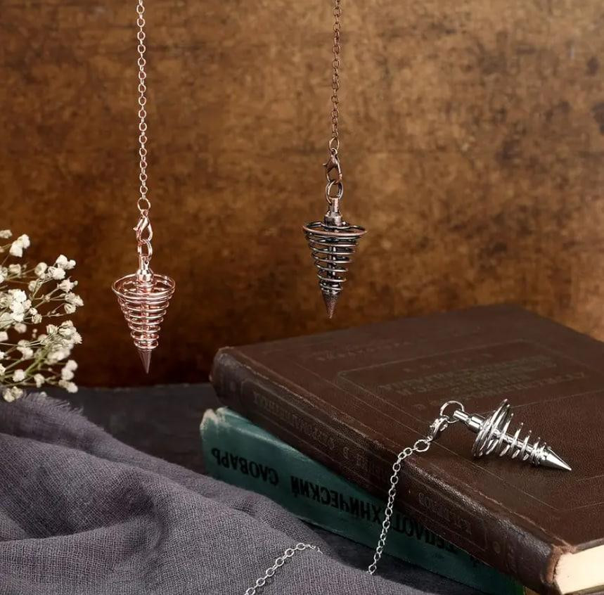 Металевий маятник для ворожіння, медитації та балансування енергії на ланцюжку (4.2 см, колір срібни Київ - фото 2