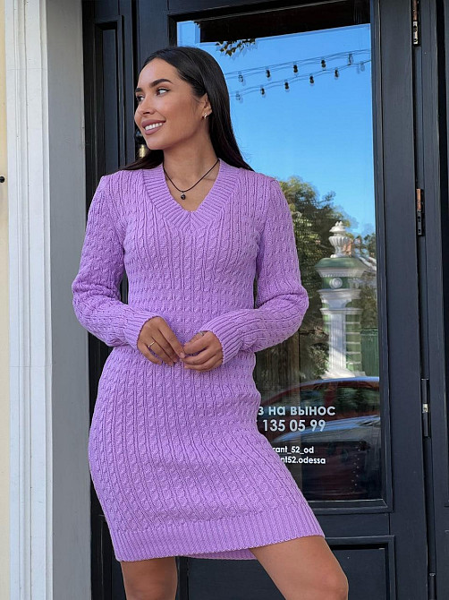 Жіноча в'язане плаття туніка трикутним вирізом.42-48р Київ - фото 5