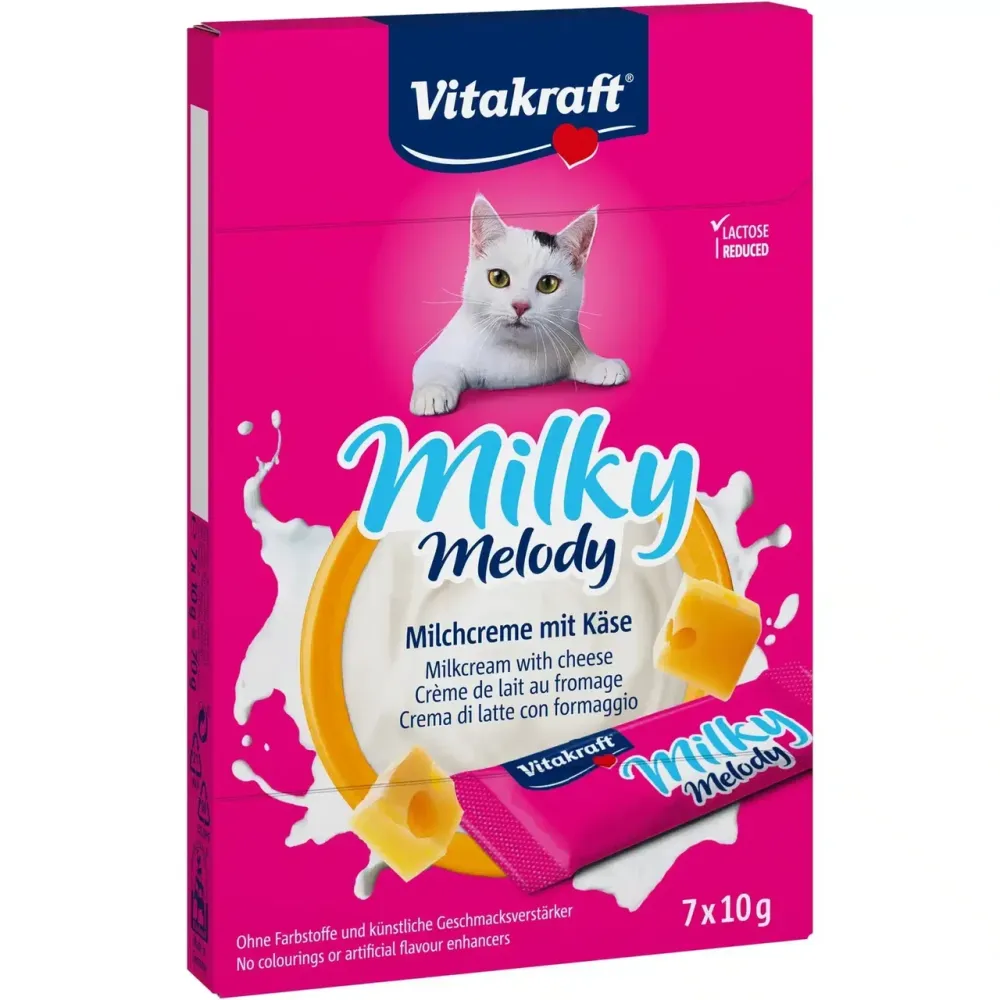 Ласощі для котів Вітакрафт Vitakraft Milky Melody крем снеки з вершками та сиром і зі зниженим вмісту лактози 7 шт х 10 г Вінниця - фото 1