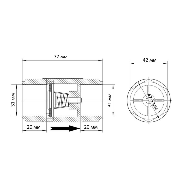 Клапан обратный Koer K0253.PRO - 32 PPR (KP2612) Киев - изображение 2