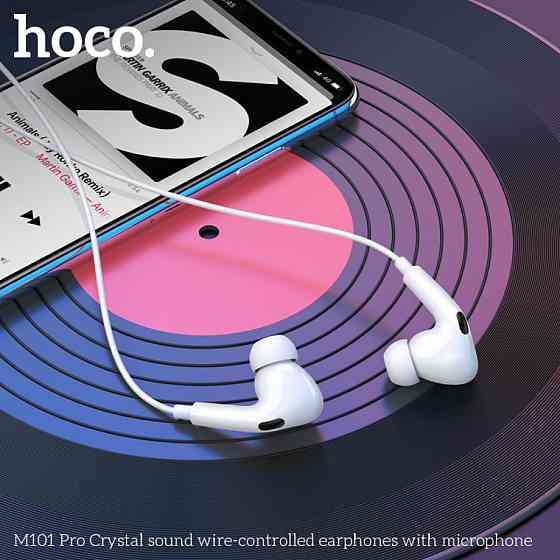 Навушники HOCO M101 Pro Crystal sound wire-controlled earphones with microphone White Київ