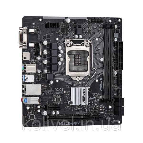 ASRock H470M-HDV (1200/H470, 2*DDR4, PCIex16, HDMI/VGA/DVI, 4xSATAІІІ, RAID, GLan, 7.1ch, mATX) (H470M-HDV) Київ - фото 4