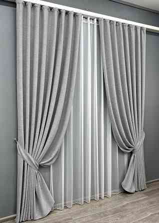 Комплект готових штор VR-Textil TWEED_V № 1913ш Світло-сірий 150х290 см 2 шт (33-0981) Київ