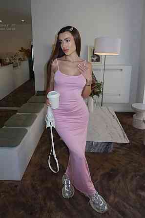 Жіноче елегантне вечірнє довге плаття з еластичної віскози Рожевий, 42/44 Одеса