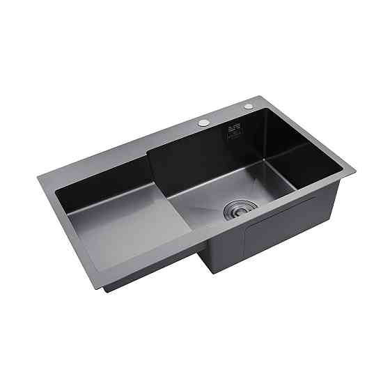 Кухонная мойка с нержавеющей стали Kroner KRP Schwarze - 78х48 RHM PVD (3/1 мм) черная Киев