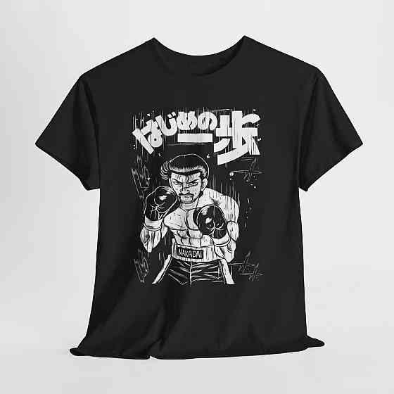 Футболка для мальчика аниме Хаджиме Но Іппо Такамура оверсайз (рост от 165 до 180 ) Черний AnimeJ0672m Днепр