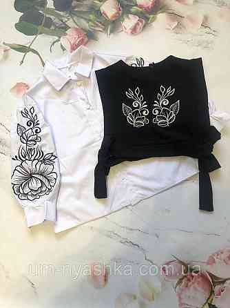 Біла сорочка + жилетка з вишивкою 122-140 Кривий Ріг