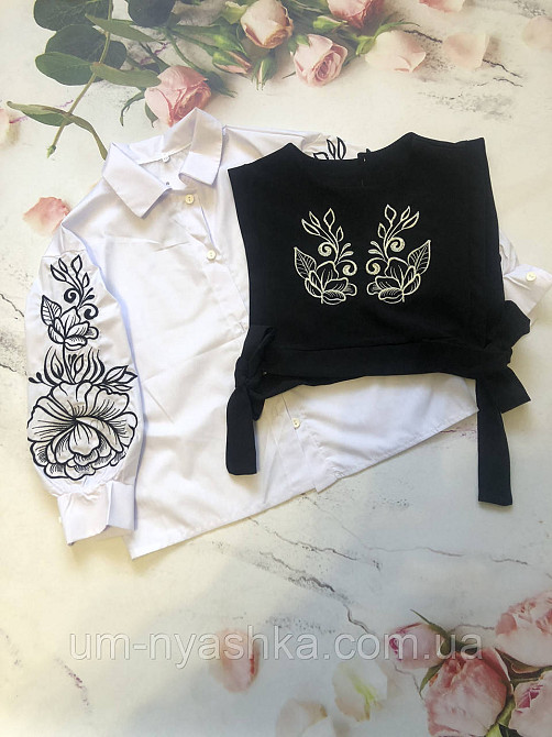 Біла сорочка + жилетка з вишивкою 122-140 Кривий Ріг - фото 2