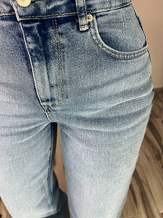 Джинси жіночі Zeo Basic 4742 palazzo jeans висока талія широкі палаццо стрейчеві блакитні, блакитний Одеса - фото 9