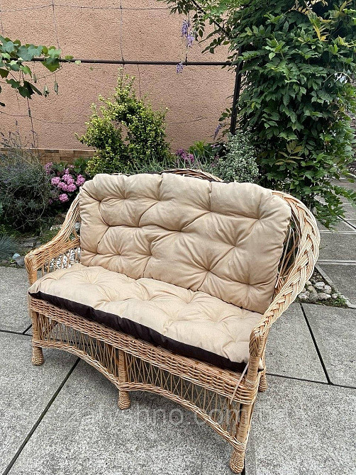 Диван плетений з лози з накидкою на 2 сторони Київ - фото 2