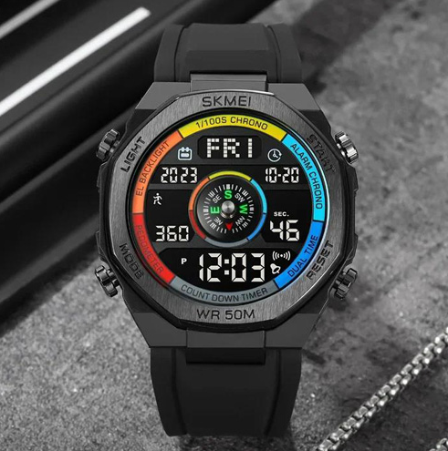 Часы наручные SKMEI 2209CKBK, COLORFUL/BLACK, Compass, Pedometer, 10351 Днепр - изображение 7