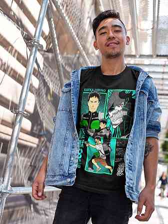 Футболка з аніме принтом Каіджу Но Кафка Гіфт оверсайз (S/M/L) Чорний AnimeJ0882 Дніпро