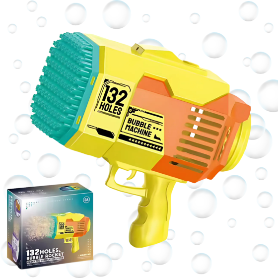 Пистолет для мыльных пузырей, генератор мыльных пузырей на аккумуляторе, мыльные пузыри для детей, желтый Каменец-Подольский