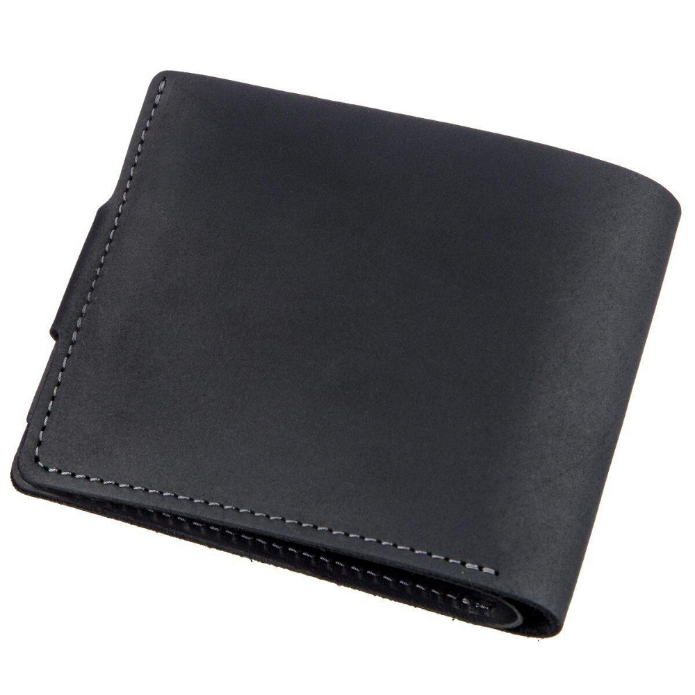 Компактне чоловіче портмоне в вінтажному стилі GRANDE PELLE 11228 Чорне Київ - фото 2