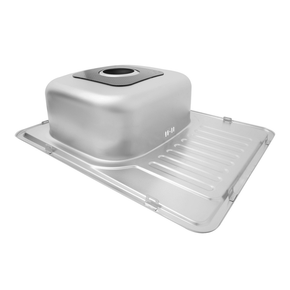 Кухонна мийка з нержавіючої сталі Kroner KRP Dekor - 63х50 (0.8 мм) Київ - фото 3