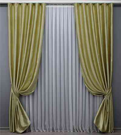 Комплект готовых штор VR-Textil Софт № 1478ш Золотистый 150х270 см 2 шт (33-0346) Киев