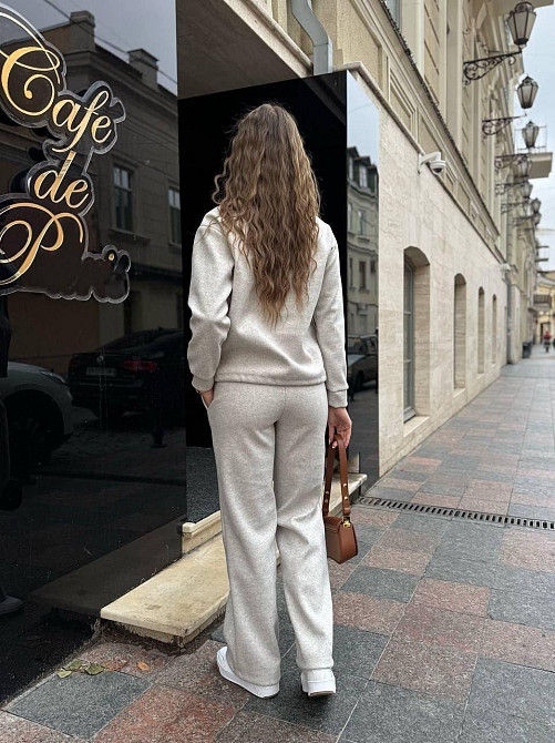 Женский стильный костюм двойка Ангора-кашемир Серый, 50/52 Одесса - изображение 4