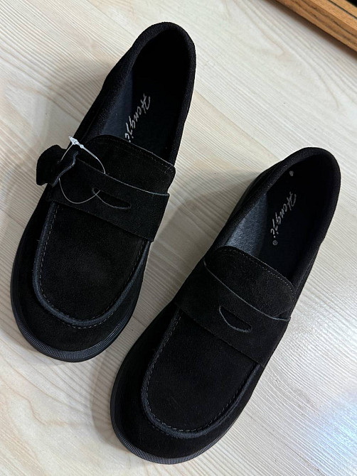 Туфлі жіночі Hengji 588-3 замшеві лофери чорні, 36, 23 см Київ - фото 1