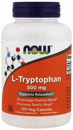 Триптофан Now Foods L-Tryptophan 500 мг, 120 вегетаріанських капсул Київ