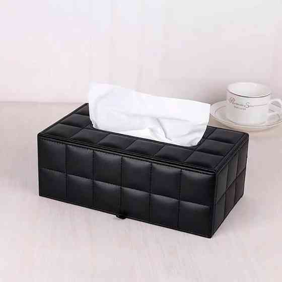 Органайзер для салфеток, салфетница, диспенсер под салфетки для дома,кухни ванной из искусственной кожи, черный Каменец-Подольский