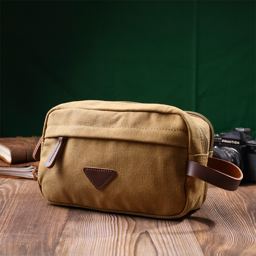 Барсетка для мужчин на два отделения из качественного текстиля Vintage 22232 Песочный Киев - изображение 3