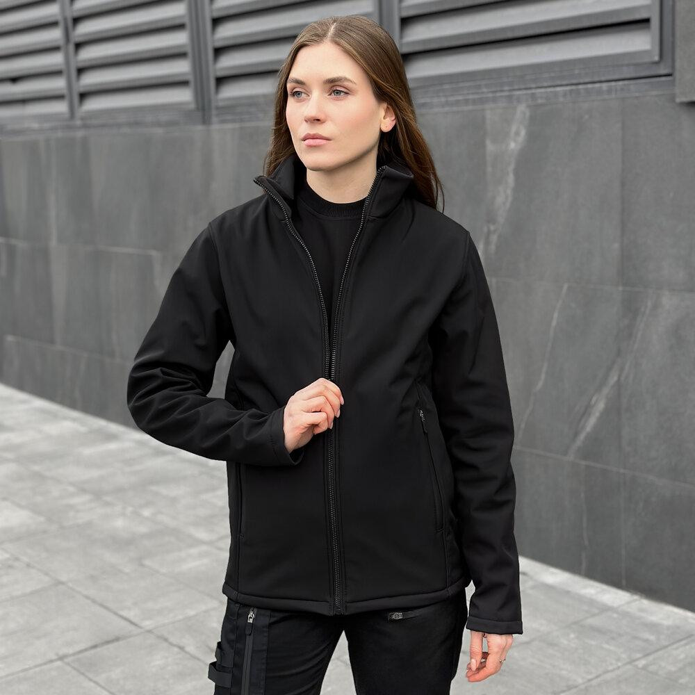 Чорна повсякденна весняна куртка на флісі Pobedov Shadow Жіноча Київ - фото 8